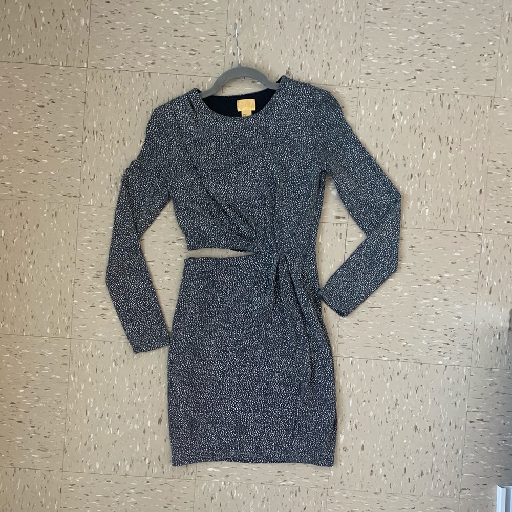 H&M Silver Sequin Cutout Bodycon Mini Dress Party Club Size 6